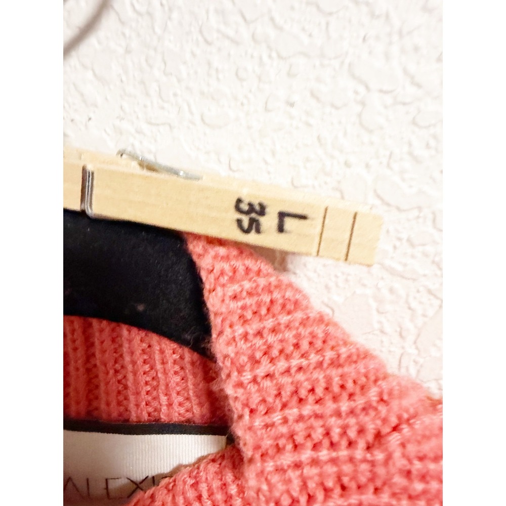 Alexis Womens Oggi Chunky Ribbed Knit Turtleneck Sweater Pullover Pink Medium - Picture 6 of 6